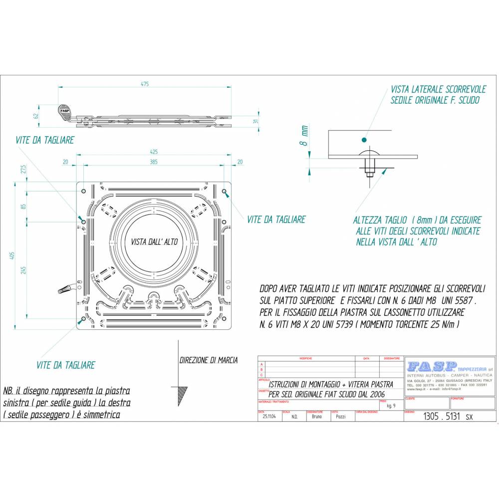 montaje plataforma asiento giratorio conductor scudo jumpy expert pro ace 2006 a 2016