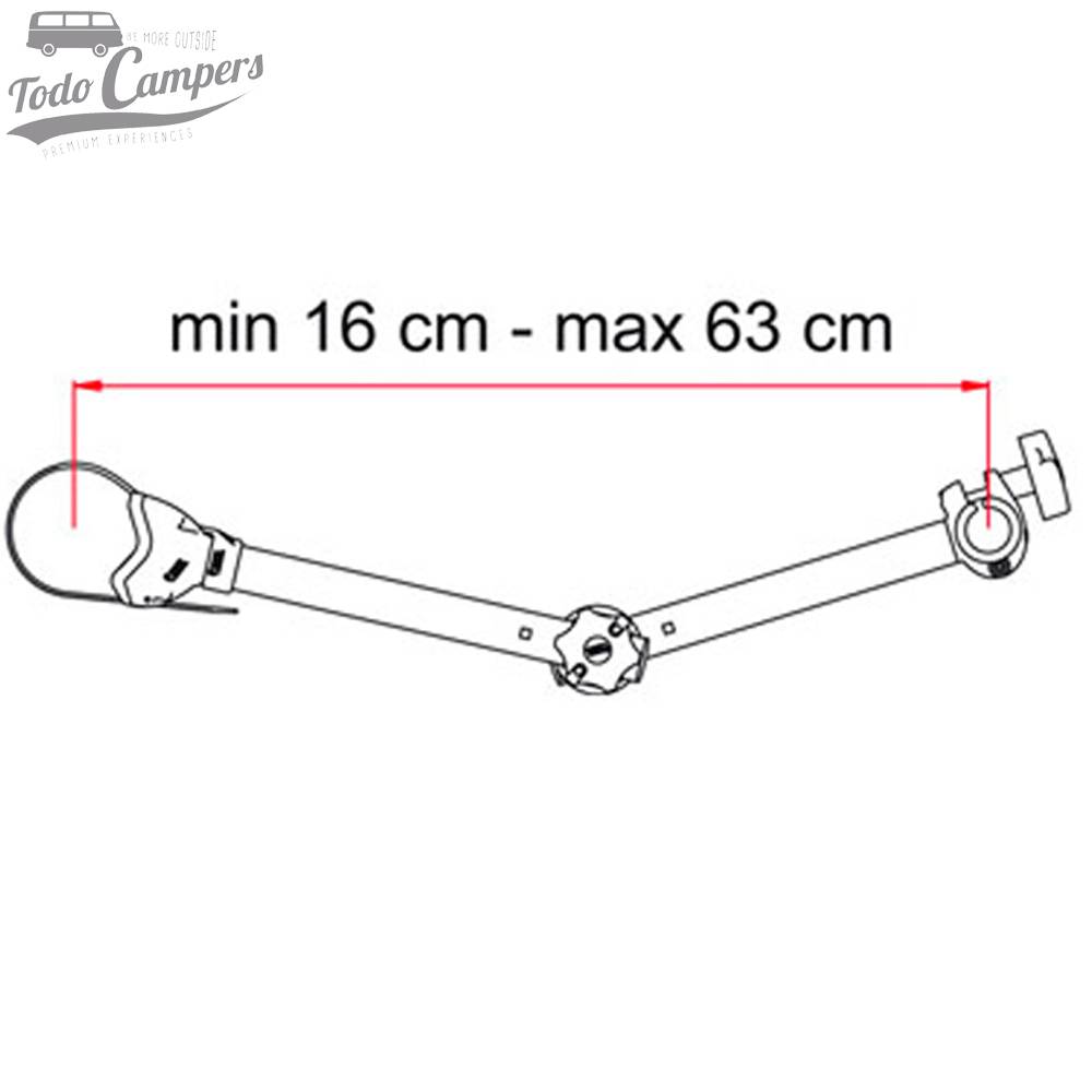 Medidas Brazo Bike Block Pro D2 Negro - Fiamma.