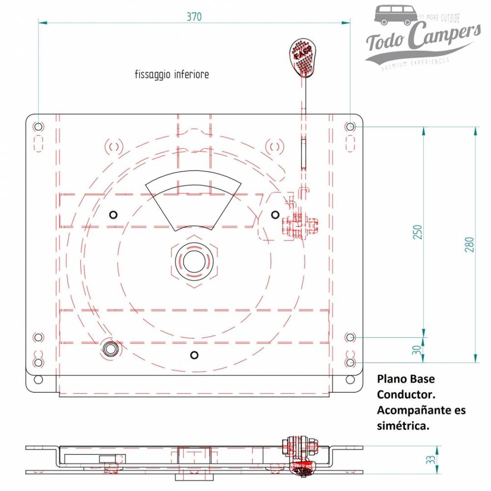 plano asiento giratorio  Master Movano Interstar 2004-2010
