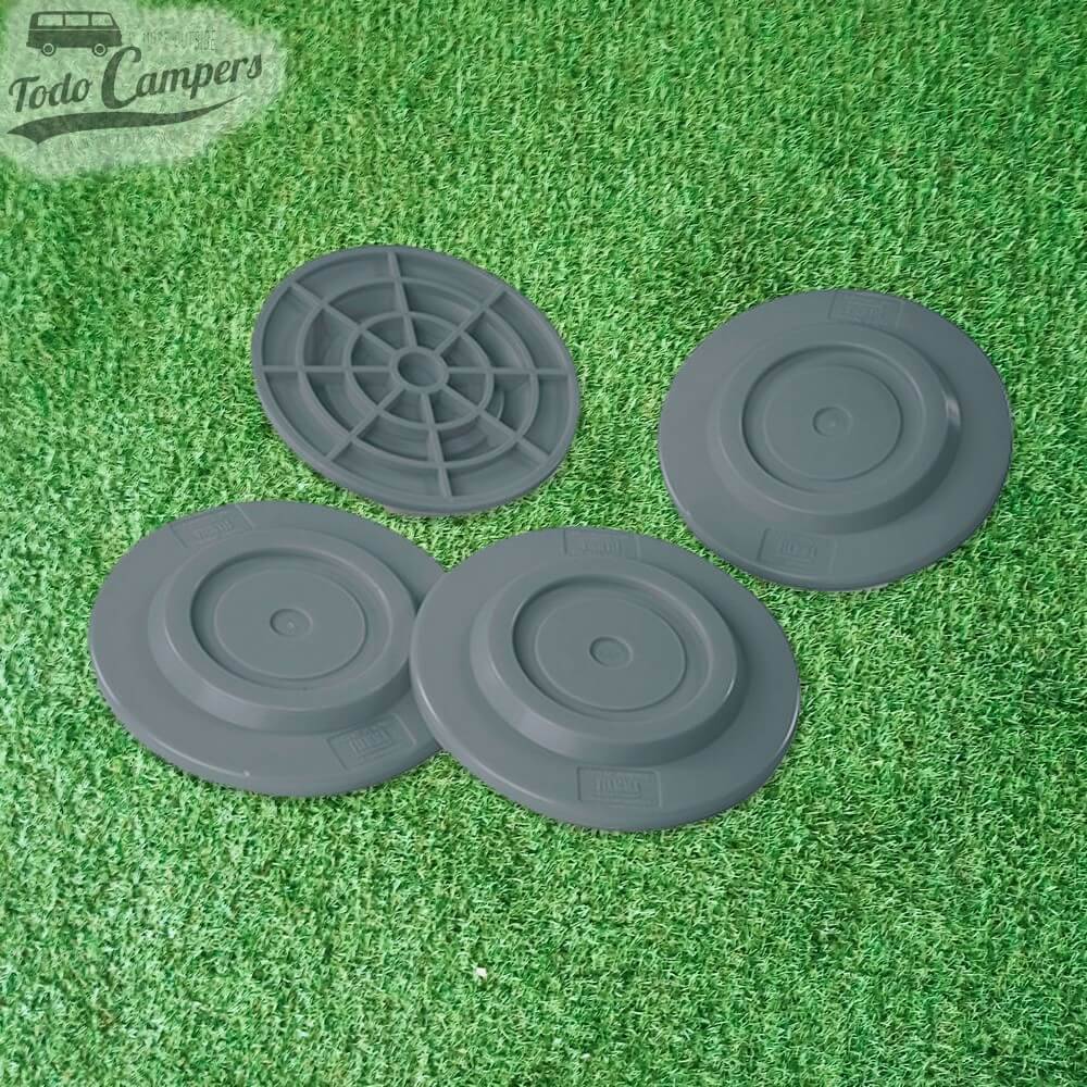 Kit de 4 bases para evitar que o macacos estabilizadores da sua viatura se afundem