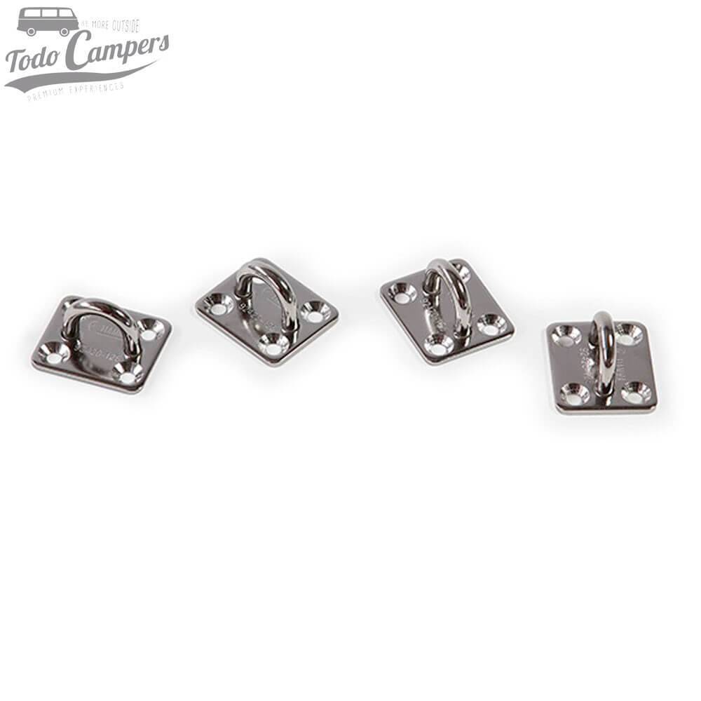 Kit de 4 ganchos de acero inoxidable anticorrosión para poner en el suelo o paredes de tu furgoneta camper