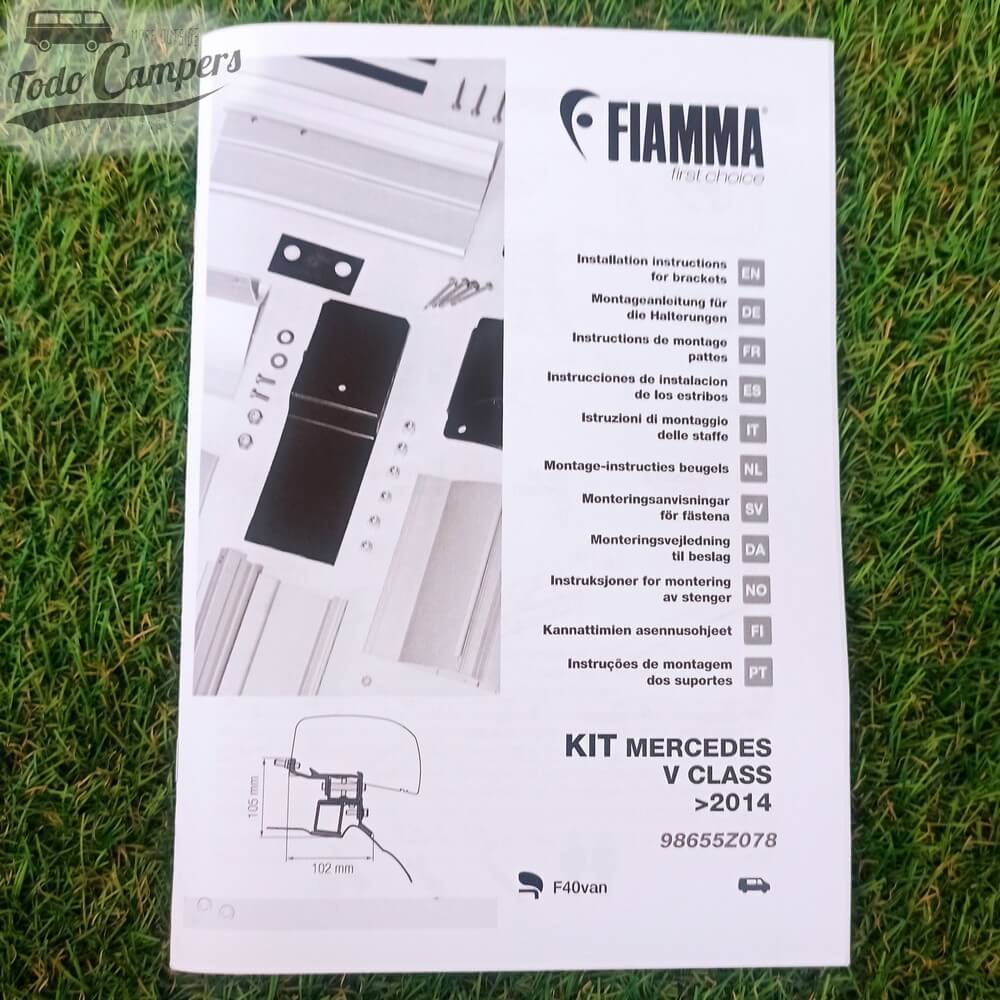 Instrucciones de montaje del toldo F40 en Mercedes Vito, Vito Tourer y Clase V desde 2014