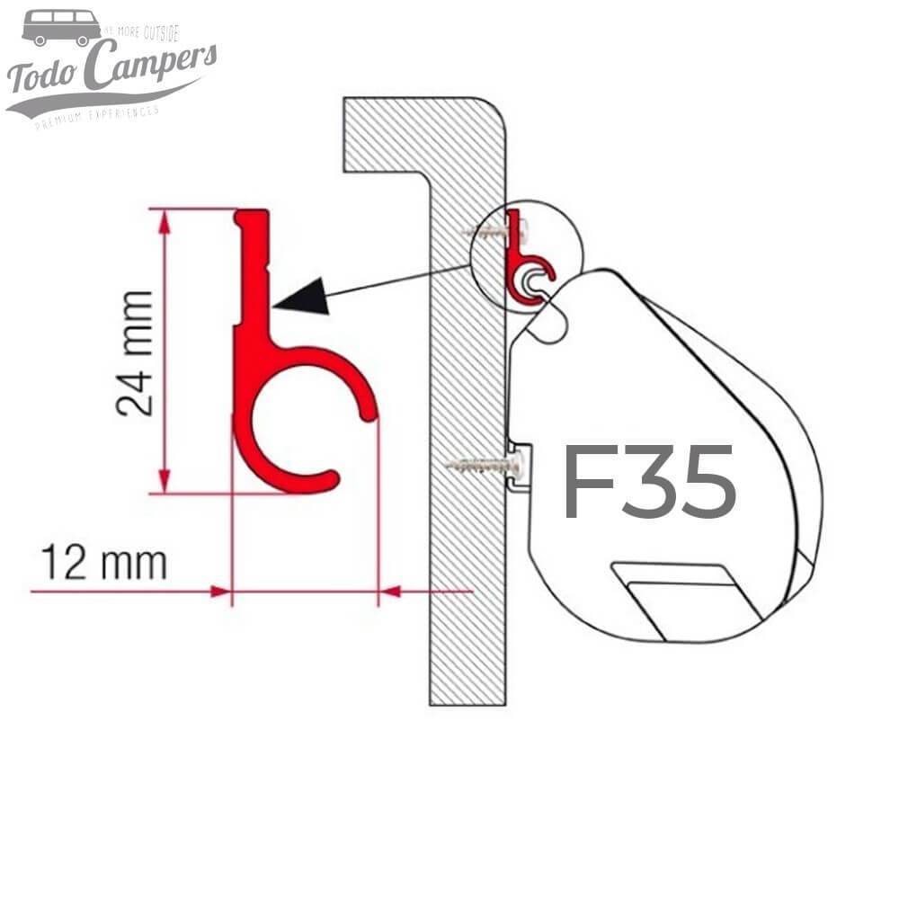 Suporte calha para toldos Fiamma F35 de 3 metros