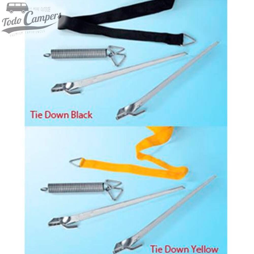 Vientos para toldo Fiamma Tie Down color amarillo y negro