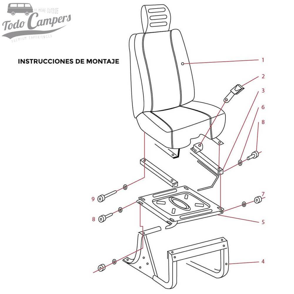 montagem de base giratória em Fiat Ducato de 94-06