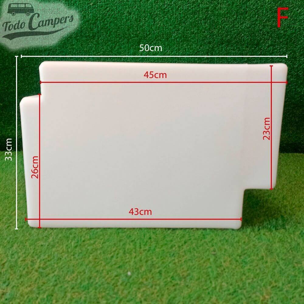 Medidas de depósito de águas limpas e cinzentas para a sua carrinha