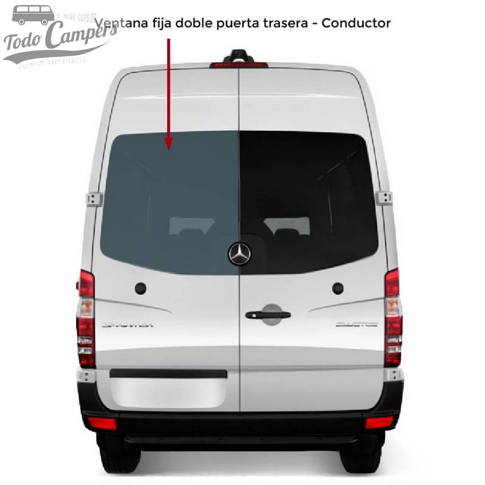 Ventana fija doble puerta trasera Conductor para Mercedes Sprinter 2006-2018 y VW Crafter 2006-2016