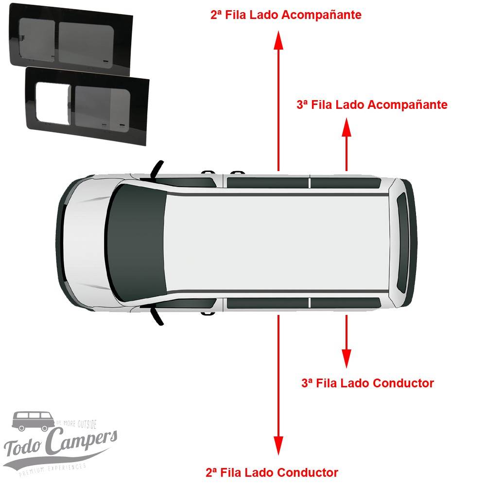 Qual é a janela de correr de 2ª fila condutor?