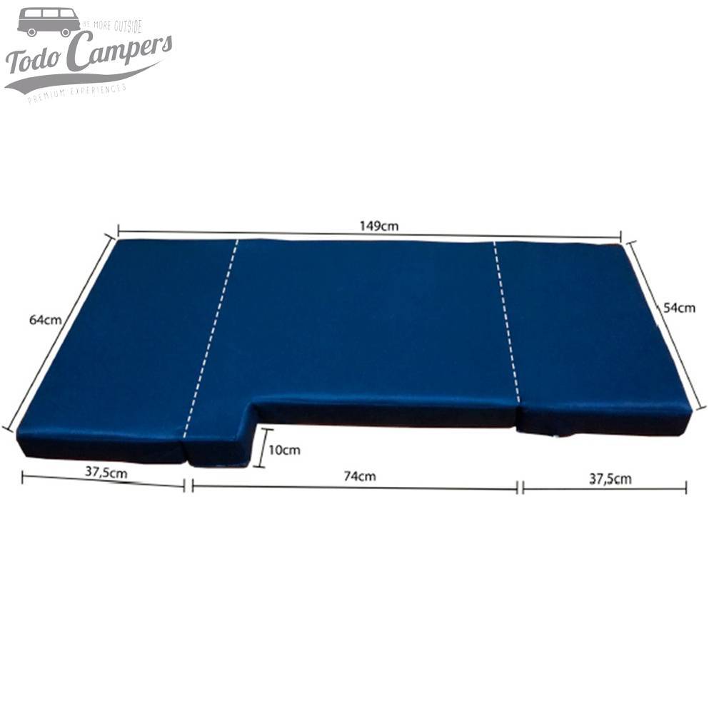 Medidas de la cama plegable para asientos delanteros