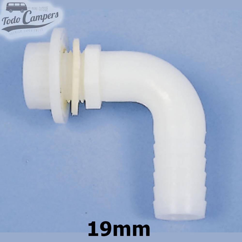 Pasamuros codo 90 grados para mangueras  19mm