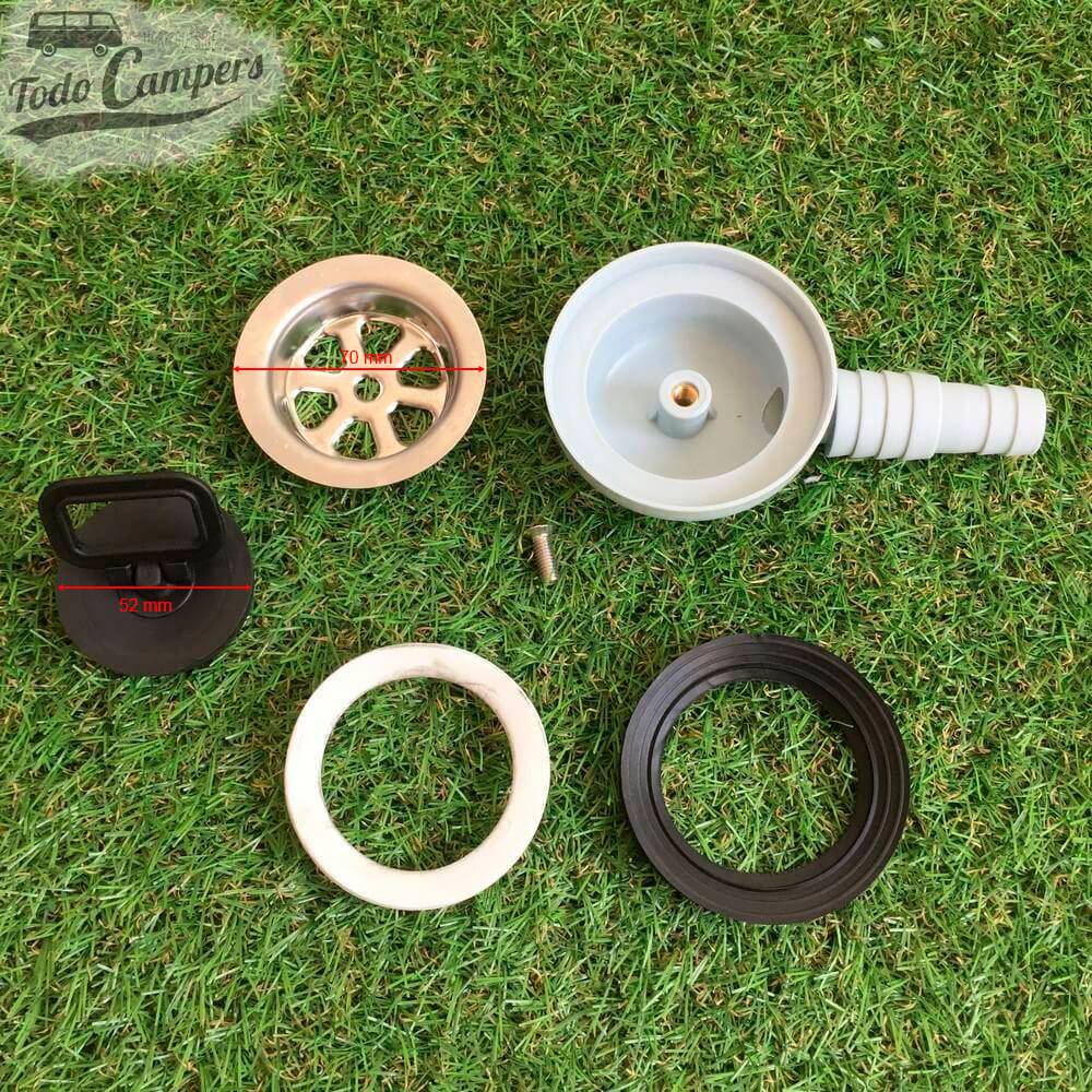 Válvula curva - Saída 19 mm ou 25mm, Tipo E, medidas das peças