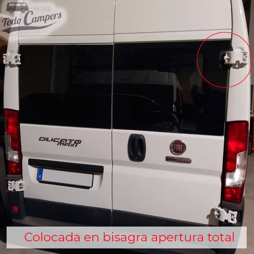 Ventana fija de apertura total 270º en Ducato de bisagra normal