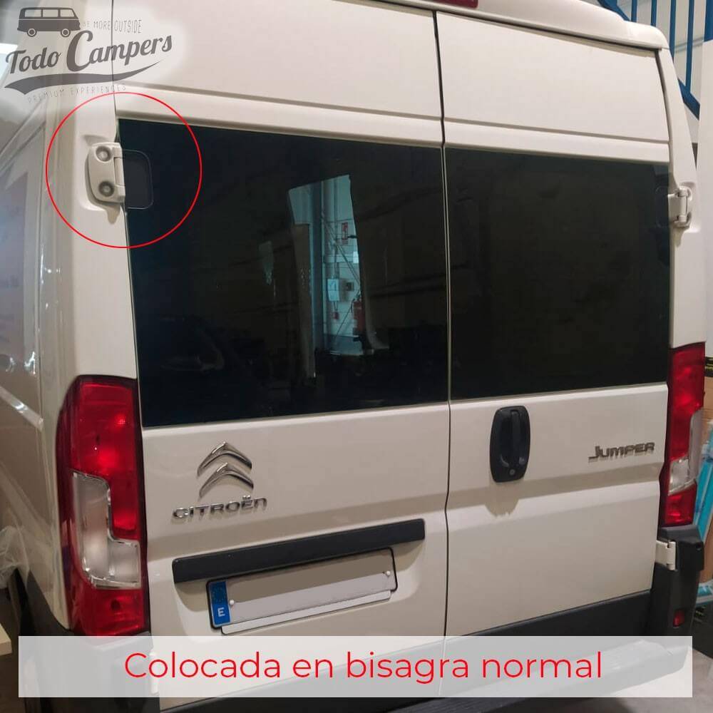 Ventana fija de apertura total 270º en Citroen Jumper de bisagra especial