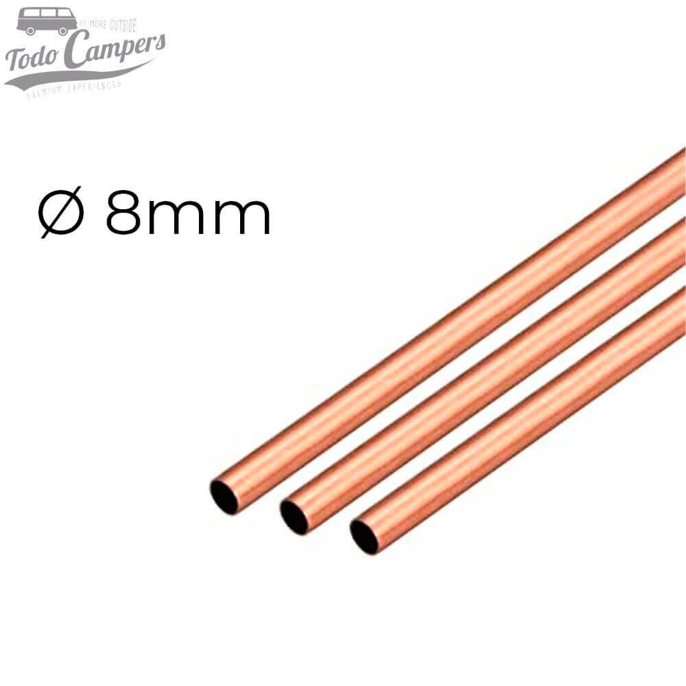 Tubo de cobre endurecido 8mm para instalações de gás (2,5 metros)