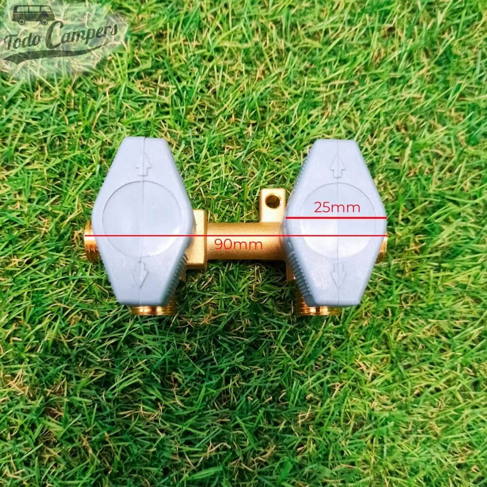 Medidas da torneira de gás dupla para instalaçõess de gás em carrinhas