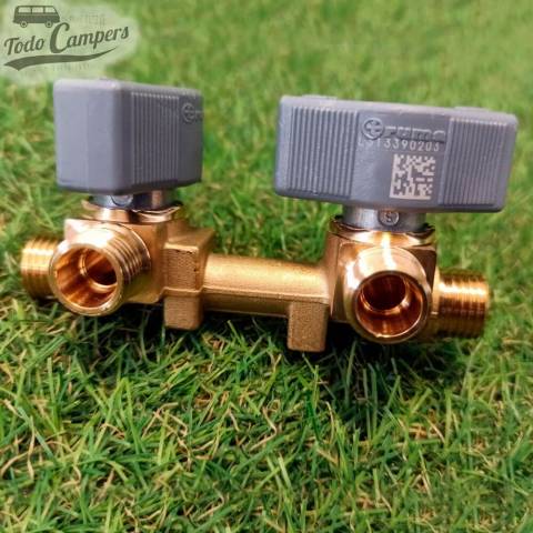 Llave de paso de gas de 2 vias 8mm