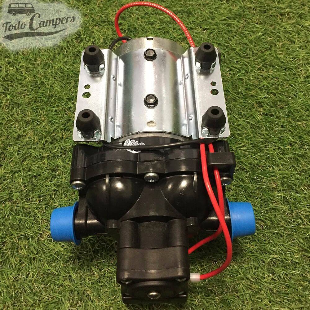 Bomba de Presión Shurflo  10 Litros  Vista trasera. Bomba depósito de aguas limpias camper