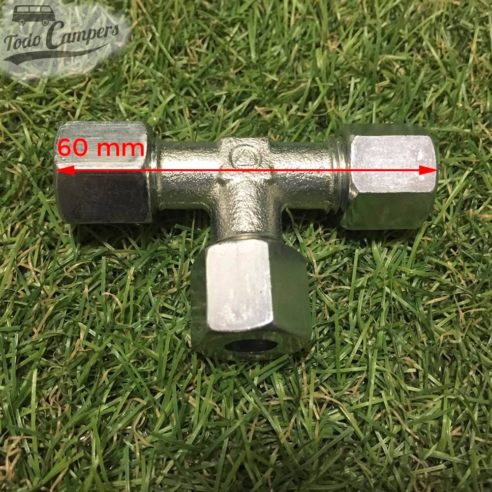 Medida de conector en T ermeto