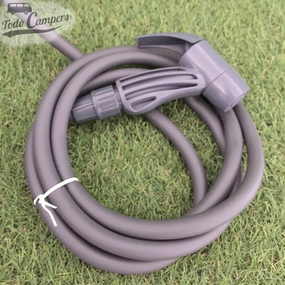 Goma de ducha manual con bomba de pie