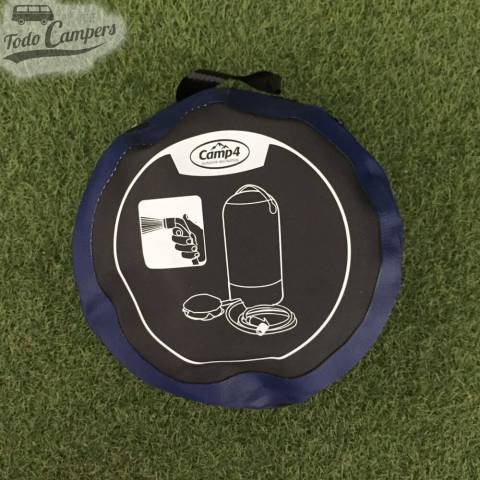 Bolda transportable para ducha manual con bomba de pie perfecta para furgonetas o caravanas