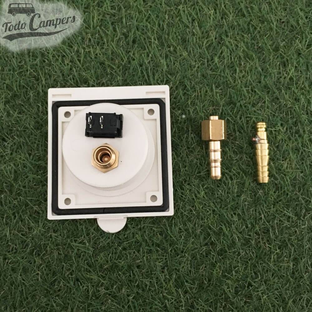 Tomada de duche exterior encastrável com tampa RK Reich - Cor branca