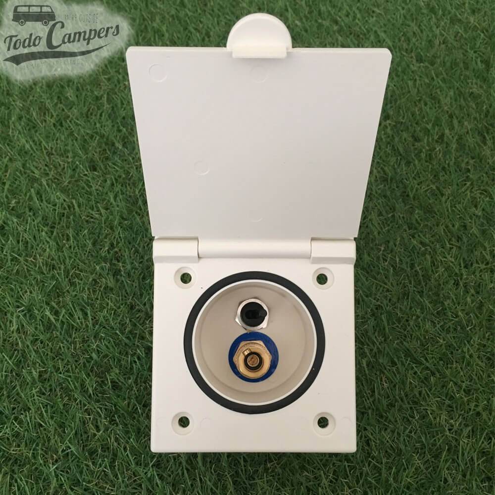 Tomada de duche exterior encastrável com tampa RK Reich - Cor Branca