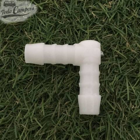 Empalme codo 90 grados para mangueras con diámetro de 10mm