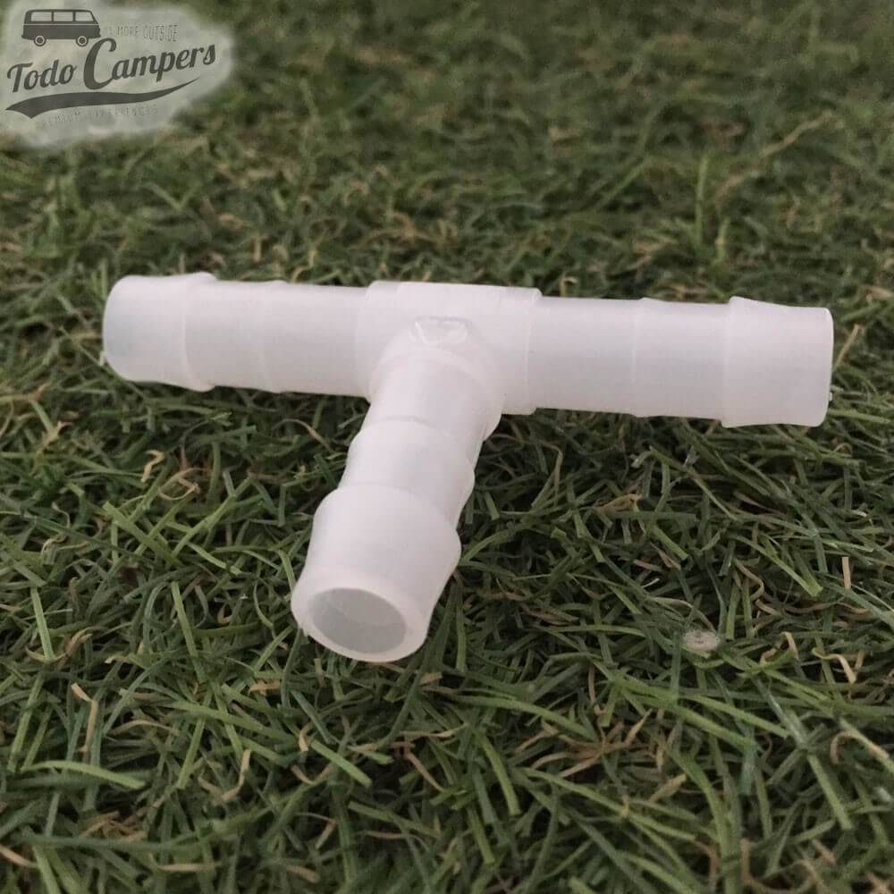 Empalme conector en forma de T para mangueras con diámetro de 10 mm