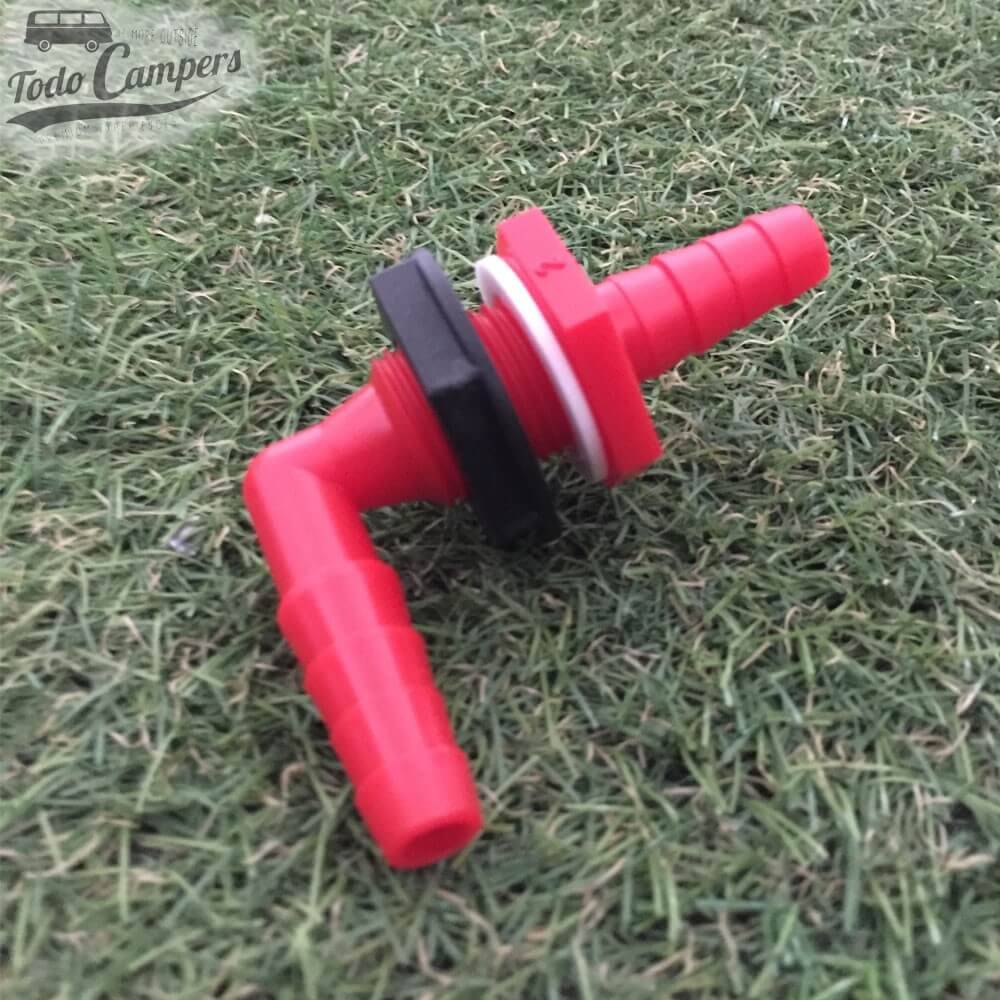 Pasamuros codo 90 grados para mangueras 10 12mm