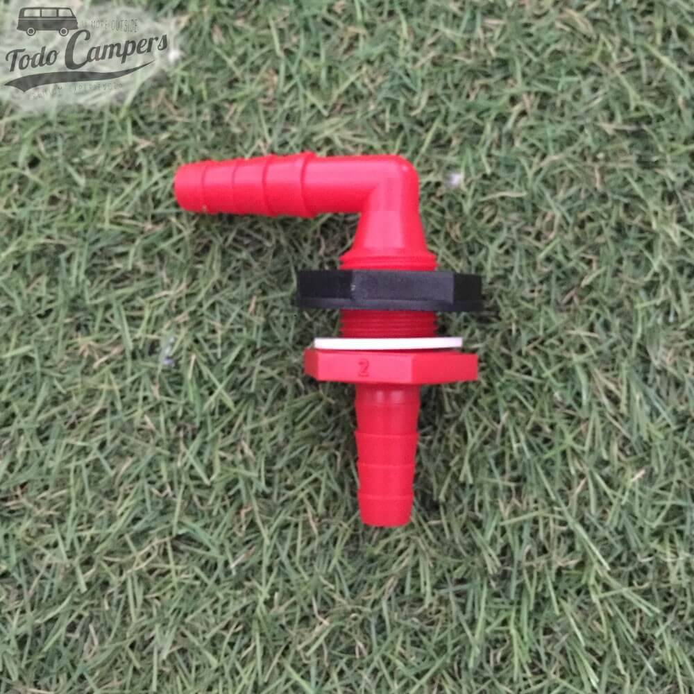 Ligador curvo 90 graus para mangueiras -10-12mm