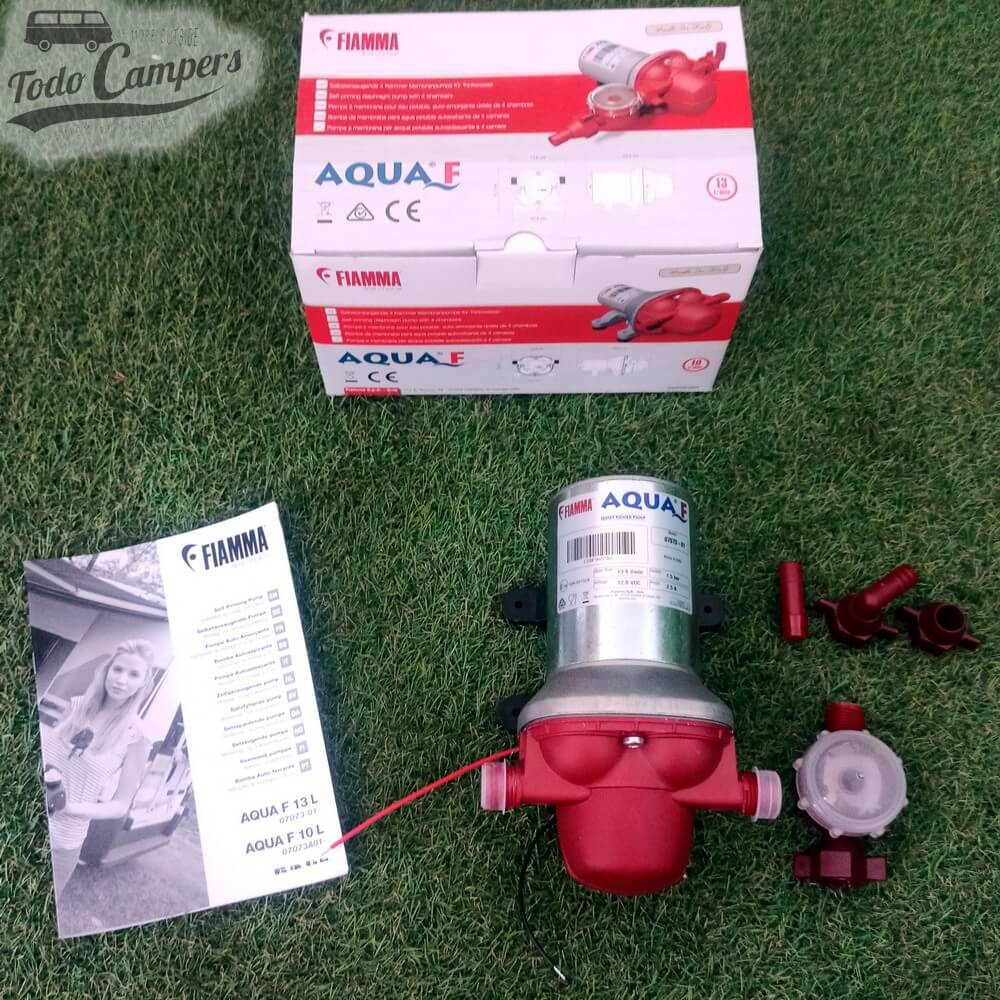 conteúdo da Bomba de pressão 12v Fiamma Aqua F - 13 Litros
