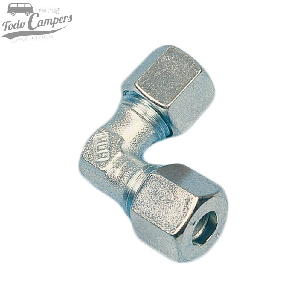 Ligador em cotovelo com bicone para tubo de gás de 8mm