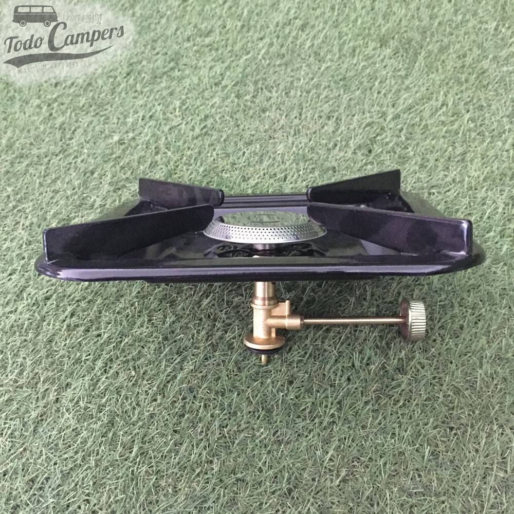 Hornillo portátil de gran potencia. Plato y parrilla de una sola pieza