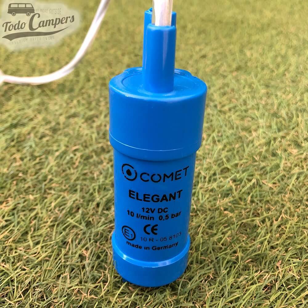 Bomba Sumergible 12v Comet Elegant  10 Litros- Plano Frontal. Bomba depósito de aguas limpias camper