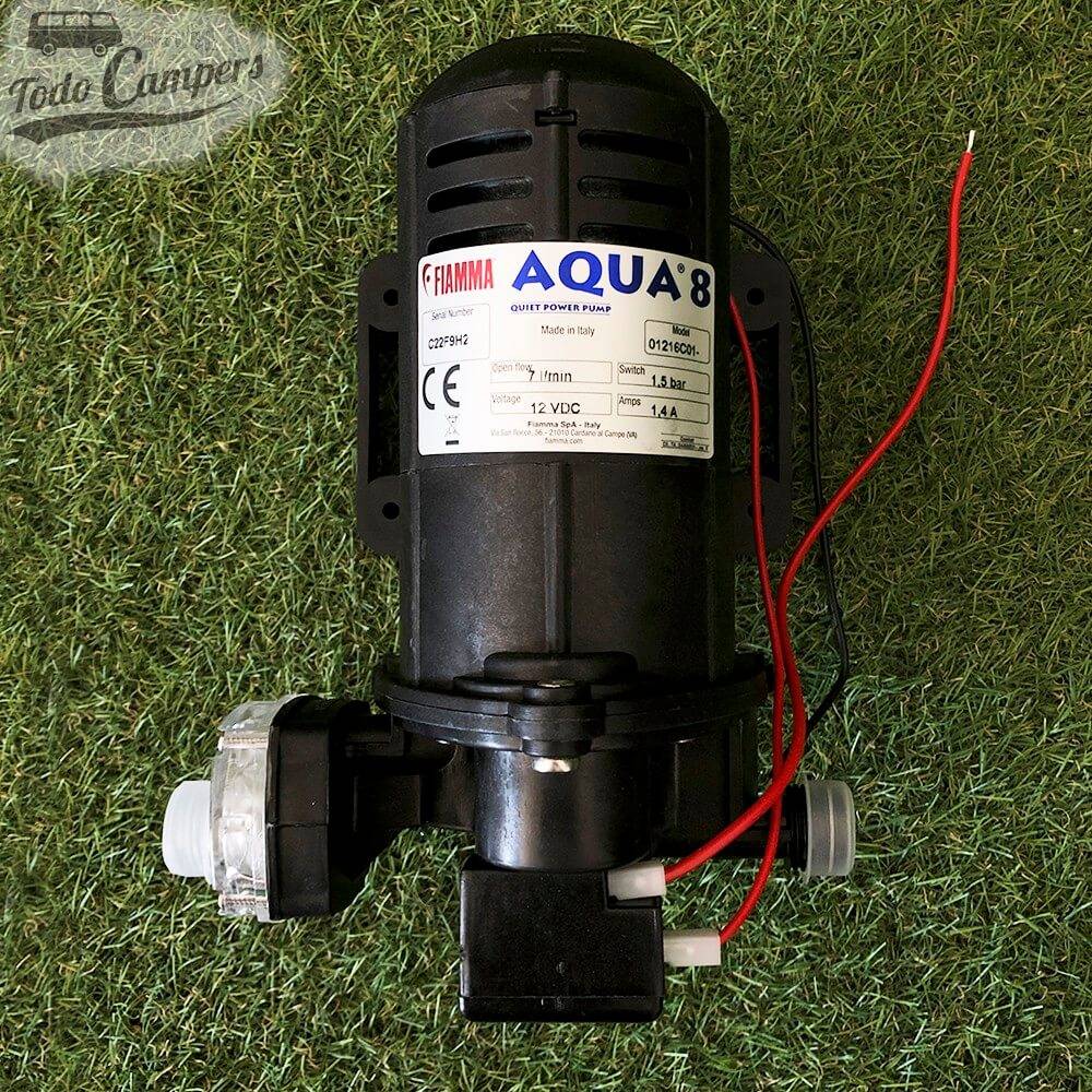 Bomba de agua Fiamma a 12v autoaspirante de presión. Bomba silenciosa gracias a sus bases antivibraciones