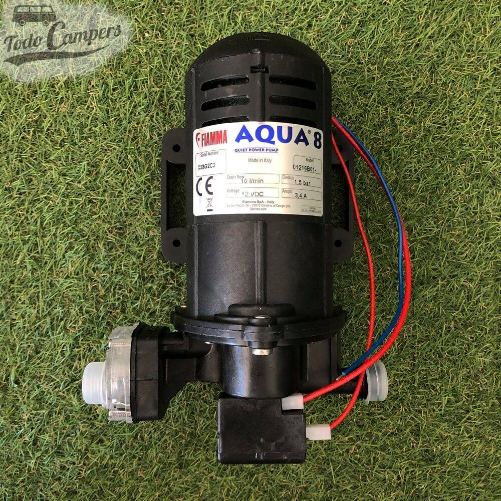 Bomba de agua Fiamma a 12v autoaspirante de presión. Bomba silenciosa gracias a sus bases antivibraciones