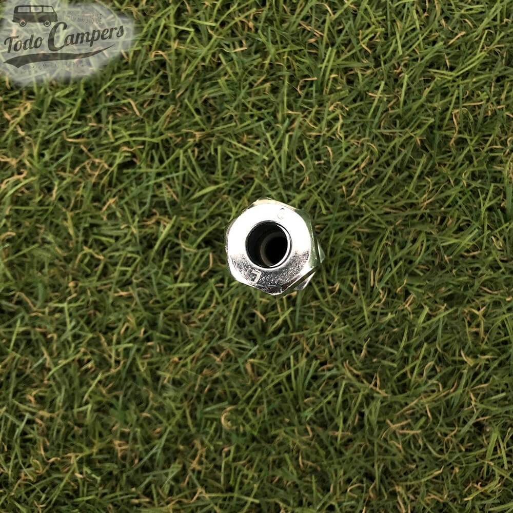 Ligador direito com bicone 8mm para tubo de gás - Vista superior