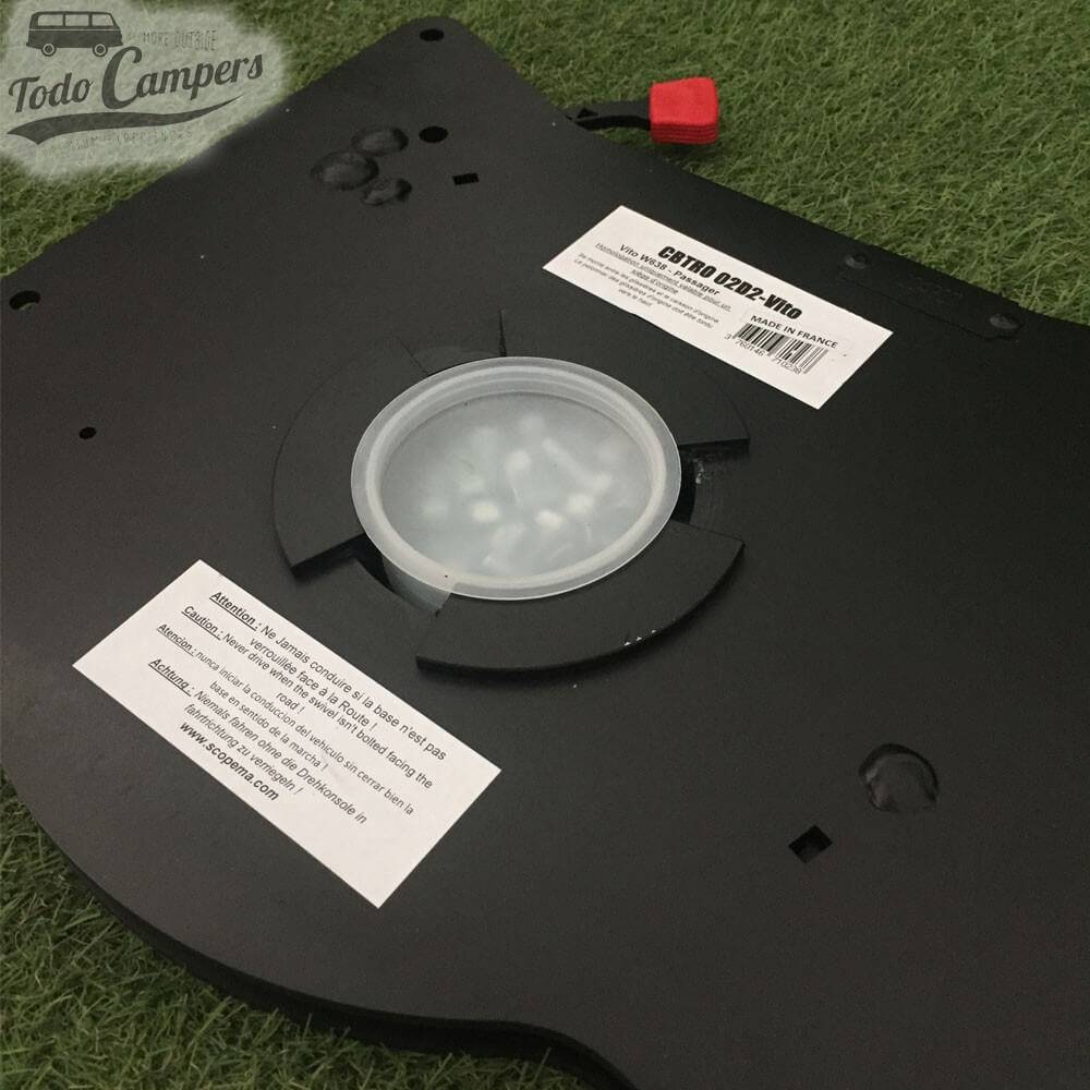 detalle y tornillería de base giratoria acompañante para Mercedes Vito 1996-2003