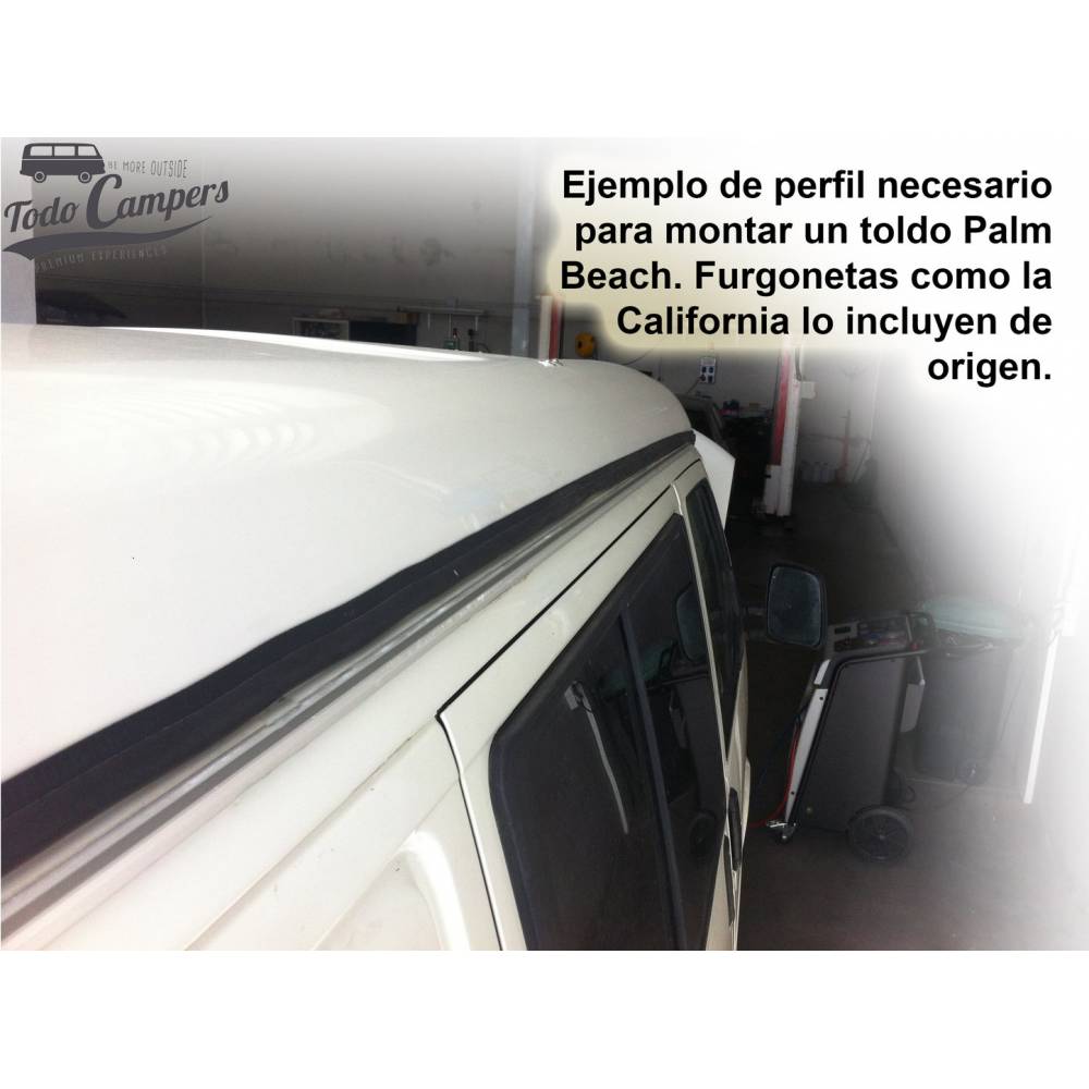 Ejemplo y pautas sobre Toldo Palm Beach 260cm Gris/Lima desmontable