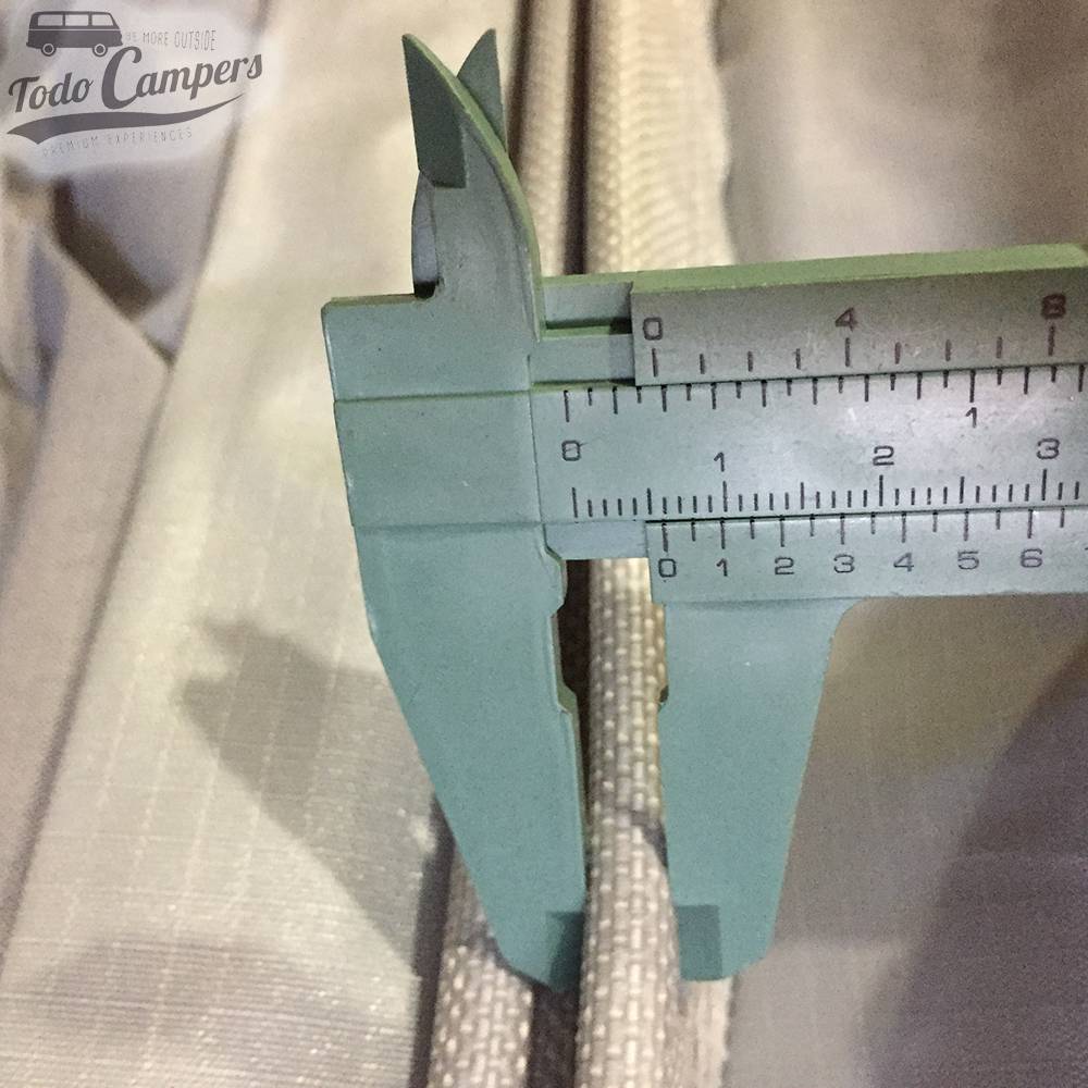 Medidas de groso sobre Toldo Palm Beach 260cm Gris/Lima desmontable