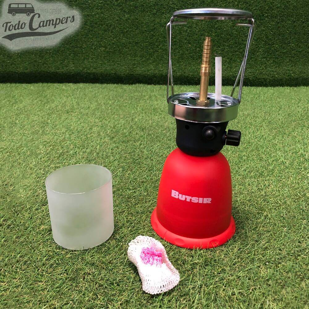 Piezas que componen esta lámpara portátil perfecta para cualquier escapada con nuestra furgoneta o caravana