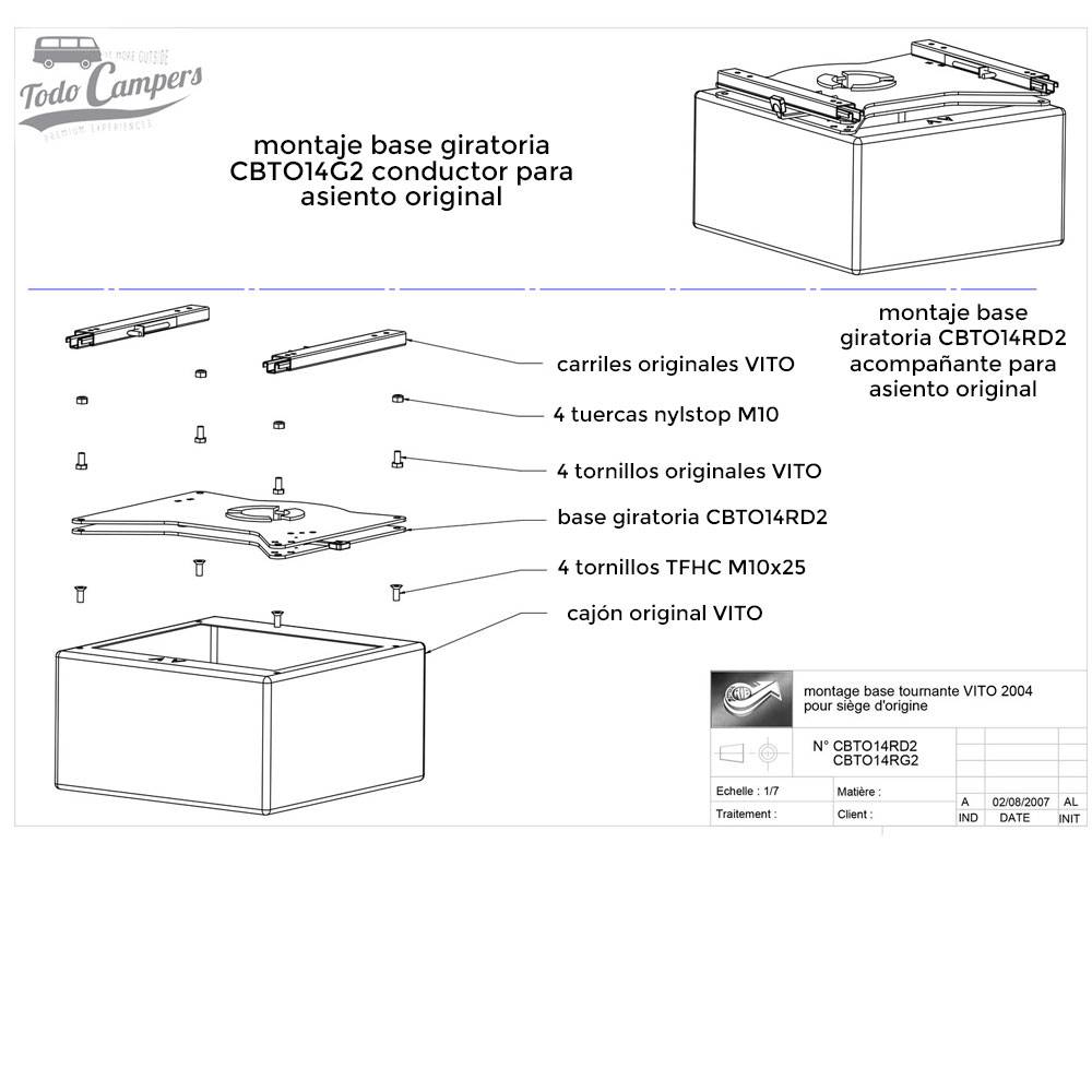Montaje Base Giratoria Acompañante Mercedes Vito/Viano 2004-2014 - Scopema
