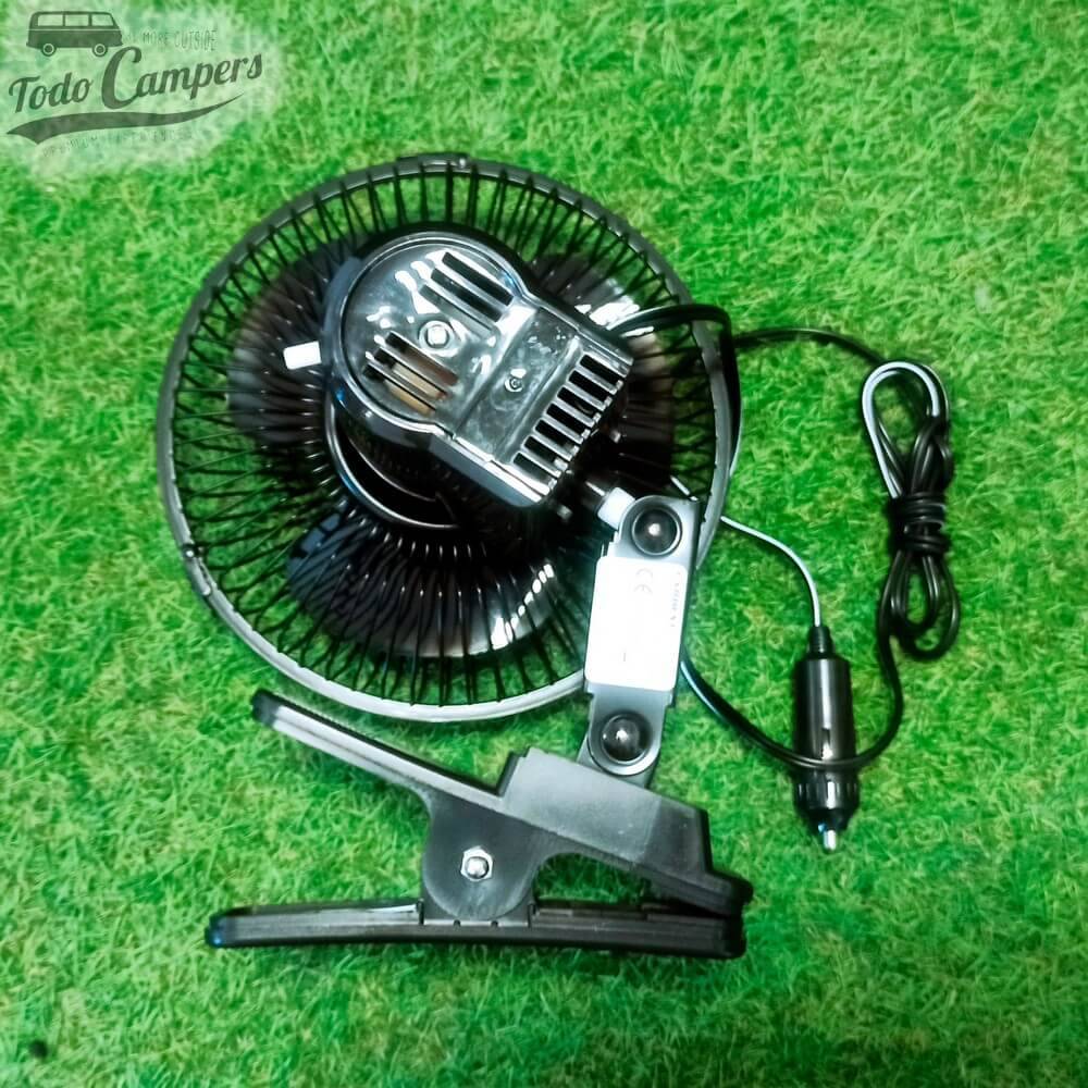 Parte traseira da Ventoinha de 12v com mola e tomada de isqueiro