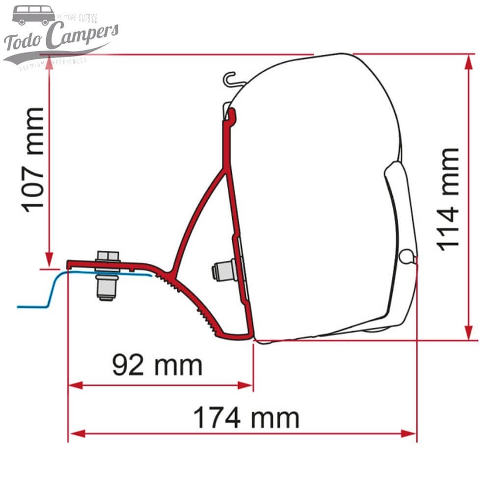 Suporte Toldo Fiamma F45s Trafic Vivaro Talento NV300 desde 2015
