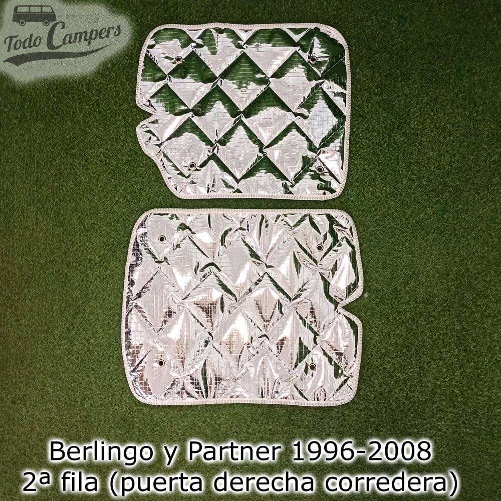 Aislantes térmicos de 2ª fila para Berlingo y Partner 1996-2008 con una puerta corredera.