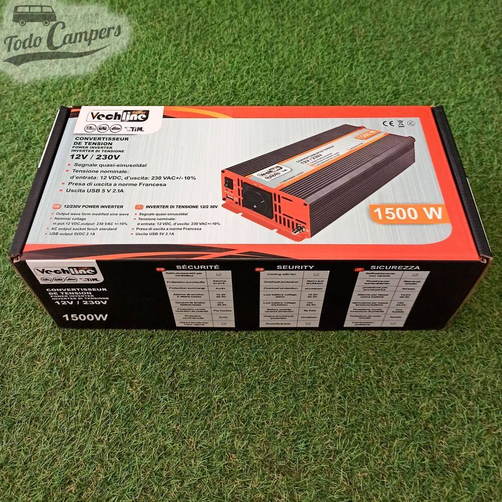 caja del  inversor de 12V a 230V de 1500W - Onda rectificada VECHLINE