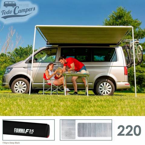 Toldo Fiamma F35 Pro 220 - Deep Black - Royal Grey