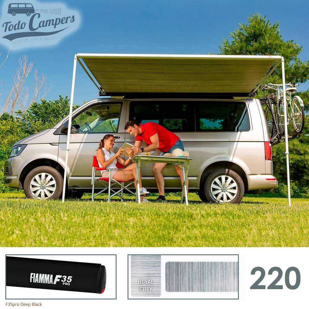 Toldo Fiamma F35 Pro 220 - Deep Black - Royal Grey