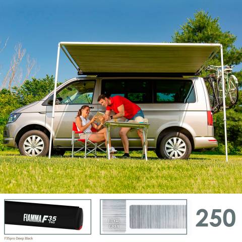 Toldo Fiamma F35 Pro 250 - Deep Black - Royal Grey