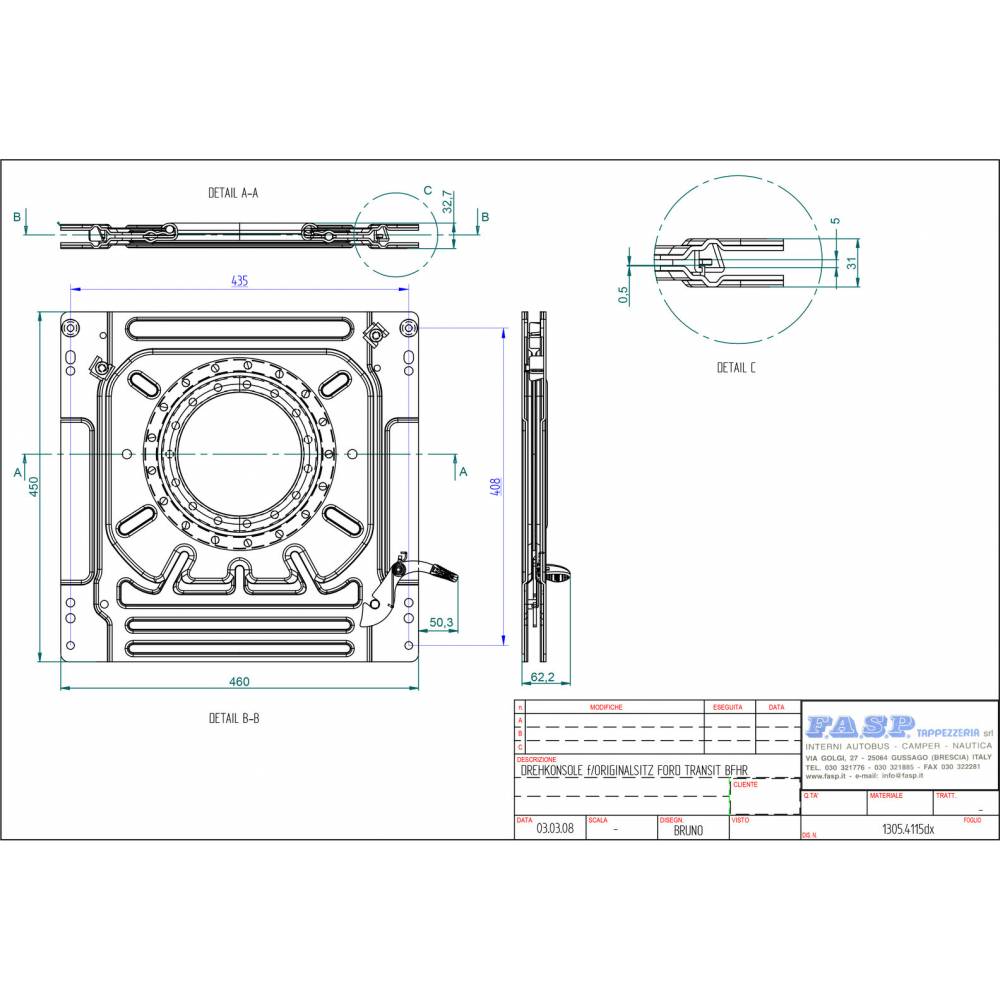 medidas asdento giratório copiloto ford transit 2000 a 2013